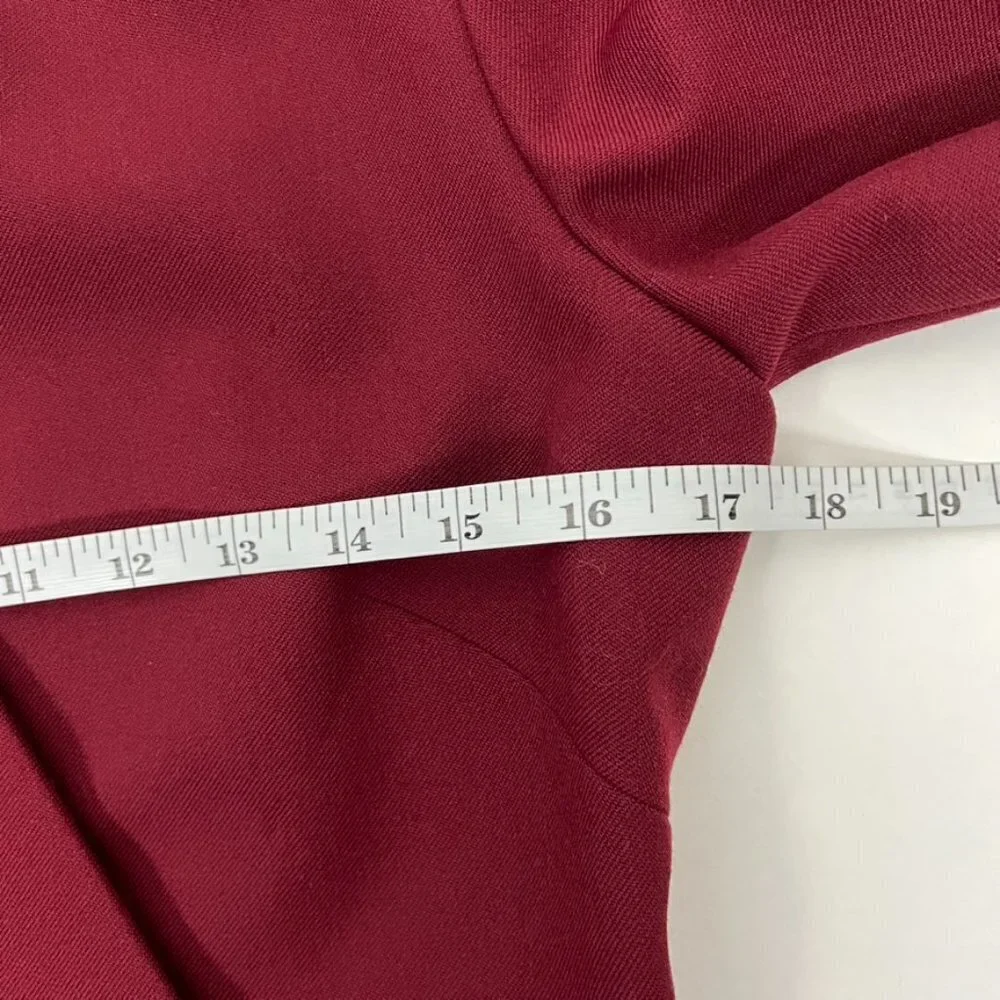 Tara Jarmon Paris Blazer Dress Women's Euro 36 | US 6 Burgundy Tailored Midi - Picture 10 of 16